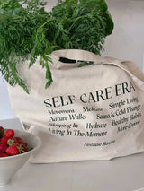 Self Care Era tote bag by FirstBase Skincare — perfect everyday cotton tote for gym beach travel and gifting